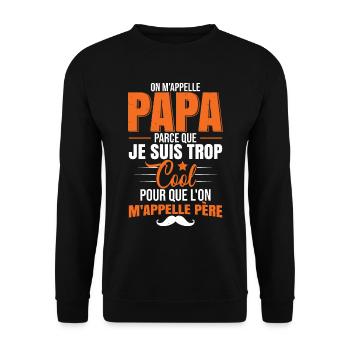 Papa Cadeaux Anniversaire Pour Papa - Sweat-shirt Unisexe - noir - Devant - Alina (178cm) & Michal (187cm)