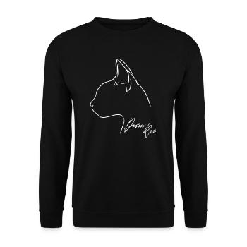 Devon Rex Profile Cat Cat Wilsigns - Unisex Sweatshirt - black - Front - Alina (178cm) & Michal (187cm)