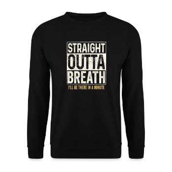Straight outta Breath - Unisex Pullover - Schwarz - Vorne - Alina (178cm) & Michal (187cm)