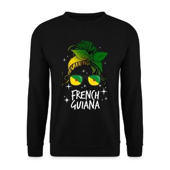 Französisch-Guayana - Unisex Pullover - Schwarz - Vorne - Alina (178cm) & Michal (187cm)