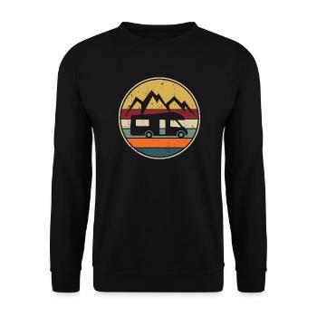 Camping-car Camping Rétro Camping-car Conducteur de camping-car - Sweat-shirt Unisexe - noir - Devant - Alina (178cm) & Michal (187cm)