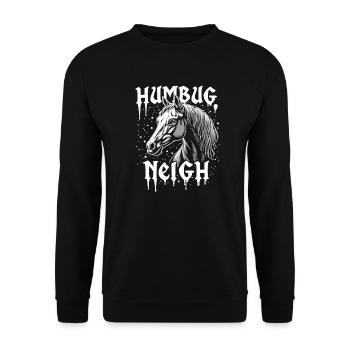 Funny Christmas quote Humbug Neigh - Unisex Sweatshirt - black - Front - Alina (178cm) & Michal (187cm)