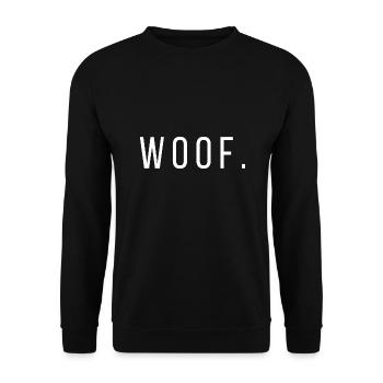 Quotes Woof LWBTFRQ - Unisex Pullover - Schwarz - Vorne - Alina (178cm) & Michal (187cm)