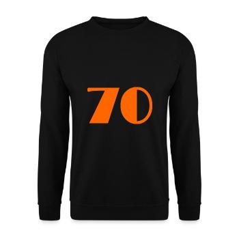70. 70 ANS. 70e ANNIVERSAIRE. ANNIVERSAIRE 70 ANS. - Sweat-shirt Unisexe - noir - Devant - Alina (178cm) & Michal (187cm)