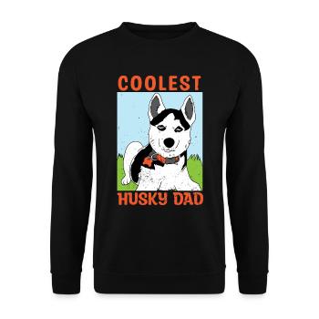 Husky Dog Blue Eyes Dog Owner Huskydad - Unisex Sweatshirt - black - Front - Alina (178cm) & Michal (187cm)