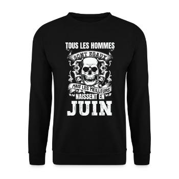 les meilleurs naissent en juin - Sweat-shirt Unisexe - noir - Devant - Alina (178cm) & Michal (187cm)
