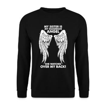My Sister is My Guardian Angel - Unisex Sweatshirt - black - Front - Alina (178cm) & Michal (187cm)