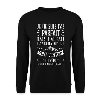 Parfait Mont Ventoux en Vélo Humour Vélo Cycliste - Sweat-shirt Unisexe - noir - Devant - Alina (178cm) & Michal (187cm)