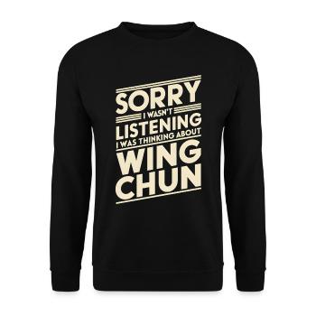 Wing Chun Kampfsport Geschenk - Unisex Pullover - Schwarz - Vorne - Alina (178cm) & Michal (187cm)
