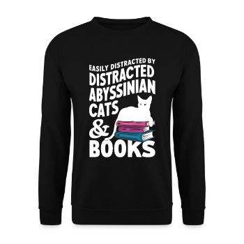 Katze Abessinier Geschenk - Unisex Pullover - Schwarz - Vorne - Alina (178cm) & Michal (187cm)