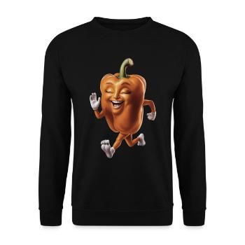 Paprika Geschenk - Unisex Pullover - Schwarz - Vorne - Alina (178cm) & Michal (187cm)