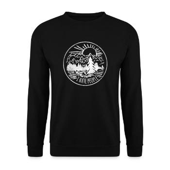 I Hate People - I Hate People Gift Nature - Unisex Sweatshirt - black - Front - Alina (178cm) & Michal (187cm)