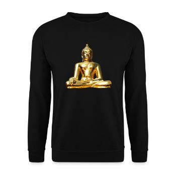 Buddha Gold - Unisex Pullover - Schwarz - Vorne - Alina (178cm) & Michal (187cm)