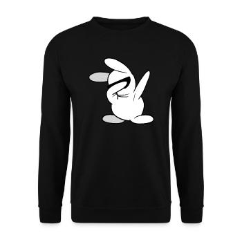 Dabbing Dab rabbit bunny - Unisex Sweatshirt - black - Front - Alina (178cm) & Michal (187cm)