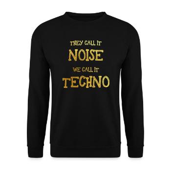 Techno Music Minimal Electro Lustig Geschenk - Unisex Pullover - Schwarz - Vorne - Alina (178cm) & Michal (187cm)