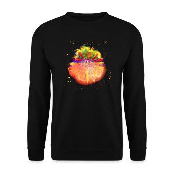Brain star burning - Unisex Sweatshirt - black - Front - Alina (178cm) & Michal (187cm)