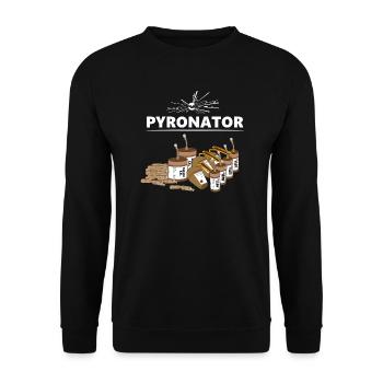 PYRONATOR Feux d'artifice Pyro - Sweat-shirt Unisexe - noir - Devant - Alina (178cm) & Michal (187cm)