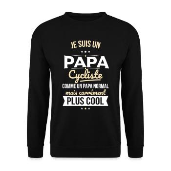 Cycling dad like normal dad cooler - Unisex Sweatshirt - black - Front - Alina (178cm) & Michal (187cm)