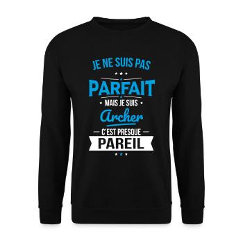 Je ne suis pas parfait mais mais je suis archer - Sweat-shirt Unisexe - noir - Devant - Alina (178cm) & Michal (187cm)