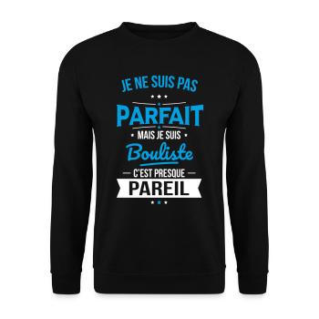 Pétanque - Pas parfait mais bouliste - Sweat-shirt Unisexe - noir - Devant - Alina (178cm) & Michal (187cm)