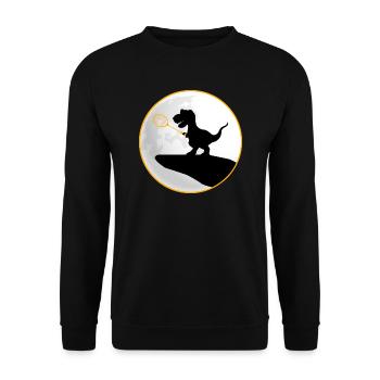 badminton badminton-dino TRex saurus - Unisex Sweatshirt - black - Front - Alina (178cm) & Michal (187cm)