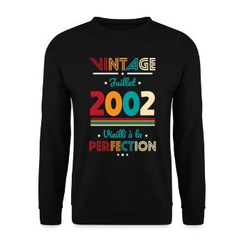 Anniversaire 20 ans - Vintage - Juillet 2002 - Sweat-shirt Unisexe - noir - Devant - Alina (178cm) & Michal (187cm)