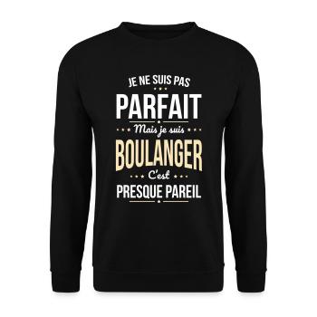 Je ne suis pas parfait mais je suis boulanger - Sweat-shirt Unisexe - noir - Devant - Alina (178cm) & Michal (187cm)