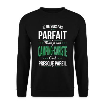 Pas parfait mais je suis camping-cariste - Sweat-shirt Unisexe - noir - Devant - Alina (178cm) & Michal (187cm)