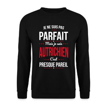 Je ne suis pas parfait mais je suis Autrichien - Sweat-shirt Unisexe - noir - Devant - Alina (178cm) & Michal (187cm)