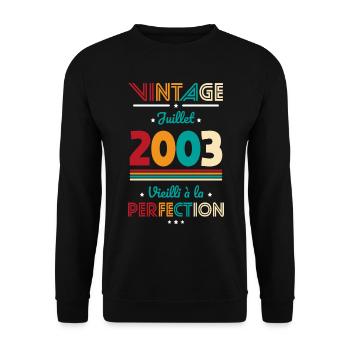 Anniversaire 20 ans - Vintage - Juillet 2003 - Sweat-shirt Unisexe - noir - Devant - Alina (178cm) & Michal (187cm)