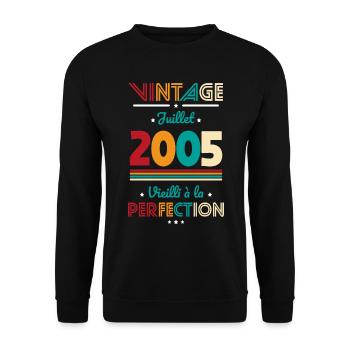 Anniversaire 20 ans - Vintage - Juillet 2005 - Sweat-shirt Unisexe - noir - Devant - Alina (178cm) & Michal (187cm)