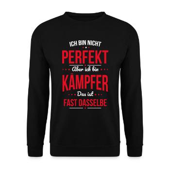 I'm not perfect, but I'm a fighter - Unisex Sweatshirt - black - Front - Alina (178cm) & Michal (187cm)
