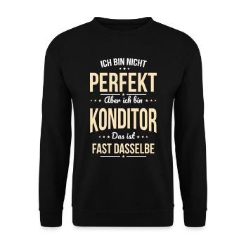 I'm not perfect, but I'm a pastry chef - Unisex Sweatshirt - black - Front - Alina (178cm) & Michal (187cm)