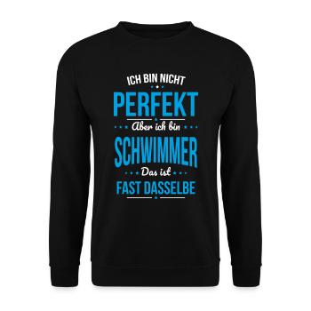 I'm not perfect, but I'm a swimmer - Unisex Sweatshirt - black - Front - Alina (178cm) & Michal (187cm)