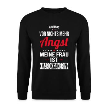 My wife is Moroccan - gift idea humor - Unisex Sweatshirt - black - Front - Alina (178cm) & Michal (187cm)