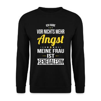 Ma femme est sénégalaise - idée cadeau humour - Sweat-shirt Unisexe - noir - Devant - Alina (178cm) & Michal (187cm)