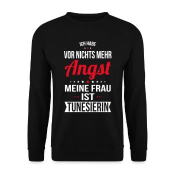 My wife is Tunisian - gift idea humor - Unisex Sweatshirt - black - Front - Alina (178cm) & Michal (187cm)