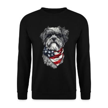 Lhasa Apso - Unisex Pullover - Schwarz - Vorne - Alina (178cm) & Michal (187cm)