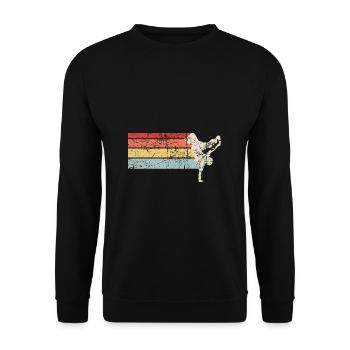 Breakdance Clothing | Hip Hop Bboying Vintage - Unisex Sweatshirt - black - Front - Alina (178cm) & Michal (187cm)