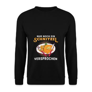 Nur noch ein Schnitzel versprochen - Unisex Pullover - Schwarz - Vorne - Alina (178cm) & Michal (187cm)