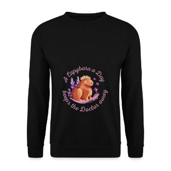 Capybara Girl Friend Capybara Sweet Capy - Unisex Sweatshirt - black - Front - Alina (178cm) & Michal (187cm)