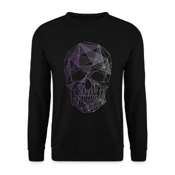 skull purple gothic aesthetic wave low poly - Unisex Sweatshirt - black - Front - Alina (178cm) & Michal (187cm)