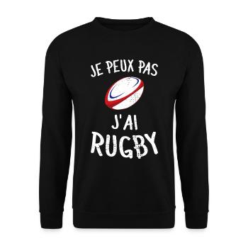 Je Peux Pas J'ai Rugby Joueur Maillot France Rugby - Unisex Pullover - Schwarz - Vorne - Alina (178cm) & Michal (187cm)