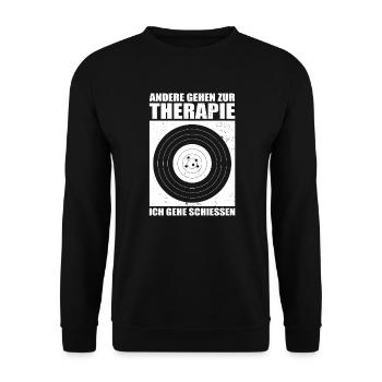 Ich Gehe Schießen Sportschützin Sportschütze - Unisex Pullover - Schwarz - Vorne - Alina (178cm) & Michal (187cm)