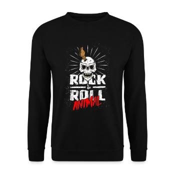 Rock And Roll ANIMAL - Unisex Pullover - Schwarz - Vorne - Alina (178cm) & Michal (187cm)