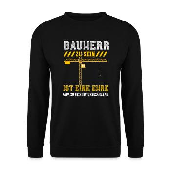 Bauherr Zu Sein Ist Eine Ehre Pa... - Unisex Pullover - Schwarz - Vorne - Alina (178cm) & Michal (187cm)