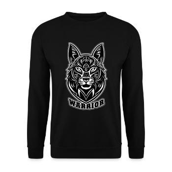 Chat chien guerrier - Sweat-shirt Unisexe - noir - Devant - Alina (178cm) & Michal (187cm)