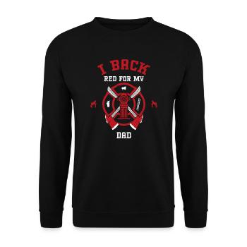Je soutiens rouge pour mon père - Sweat-shirt Unisexe - noir - Devant - Alina (178cm) & Michal (187cm)