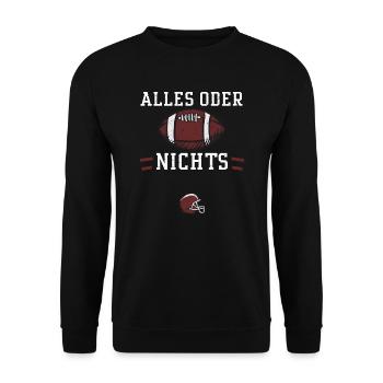 Alles oder nichts - Football - Unisex Pullover - Schwarz - Vorne - Alina (178cm) & Michal (187cm)