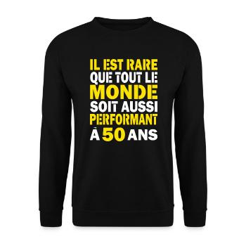 50 ans performant cadeau d'anniversaire 50 ans - Sweat-shirt Unisexe - noir - Devant - Alina (178cm) & Michal (187cm)